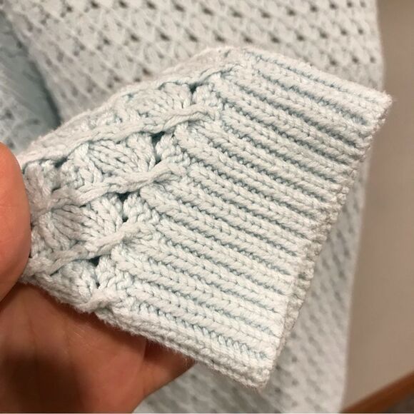 Pale pastel blue open knit sweater - Picture 7 of 11